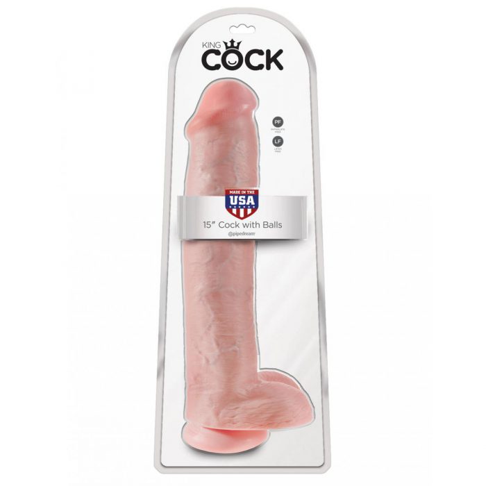King Cock 15" Cock With Balls - Light