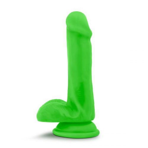 Neo Elite - 6 Inch Silicone Dual Density Cock  With Balls - Neon Green
