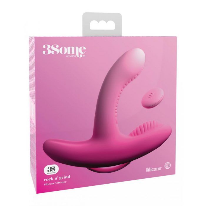 Threesome Rock n' Grind Silicone Vibrator - Pink