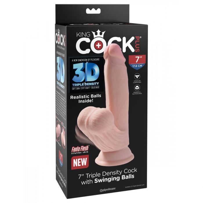 7 Inch Triple Density Cock With Swinging Balls