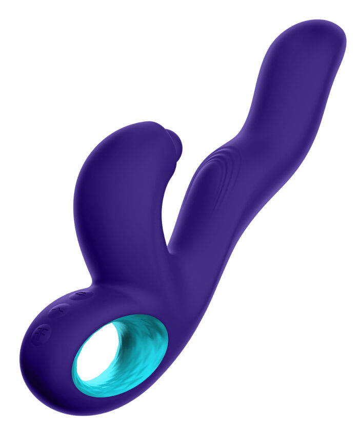 Klio Triple Action Thumping Rabbit Vibrator - Dark Purple